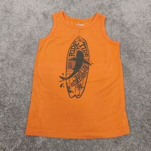 Joe Fresh Boy's Tank Top Size 7 Years Orange Shark Summer Beach Cotton